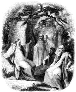 Gruppe von Druiden auf einem Bild aus dem 19. Jahrhundert