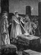 Druiden bei einem Opfer. Darstellung aus dem späten 19. Jahrhundert